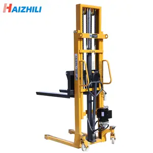 Haizhili CE fabricant d'empileurs hydrauliques manuels bon marché 2ton 2.5m équipement de levage empileur de palettes à chargement automatique ajouter un moteur