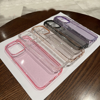 Pour iPhone 15 16 14 13 pro max Gros Téléphone Cas Transparent Clair Paillettes Simple Souple TPU Coque couverture shine bling sparkle