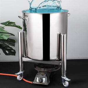 Tekerlekler ile paslanmaz çelik üçgen kazan raf kova cep standı gaz şişesi hareketli depolama raf - Product Image 1