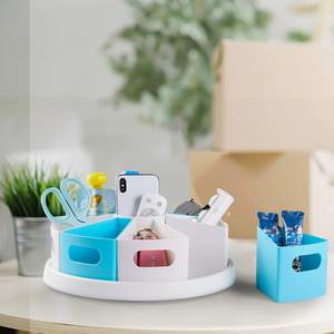 Organisation et stockage de bureau à domicile Organisateurs de fournitures d'art Organisateur coloré Lazy Susan Cabinet Organizer - Product Image 3