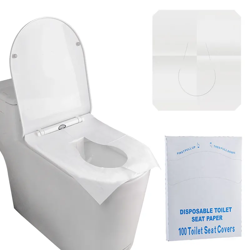 Custom 1/4 fold 100 pieces pocket toilet seat covers disposable for bus plane train hotel