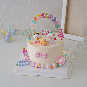 Cartoon Zodiac Animal Soft Rubber Cake Toppers Round Reusable Birthday Decorations for Children's Day and First Birthday - Product Image 3