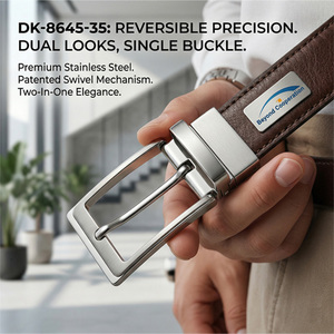 Vente en gros de boucles de ceinture réversibles de 35 mm, logo personnalisé, <span class=keywords><strong>boucle</strong></span> à <span class=keywords><strong>ardillon</strong></span> rotative en alliage de zinc pour ceintures en cuir pour hommes - Product Image 1