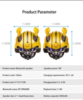 Kotak Speaker nirkabel, pengeras suara Bluetooth tanpa kabel Mini kartun transformer kotak musik Robot luar ruangan