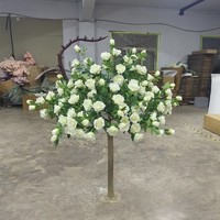 A-1595 Arbre de fleurs artificielles en soie, pivoine et rose, pas cher, pour intérieur, centres de table, décoration de mariage, petit arbre de fleurs artificielles en fausse rose