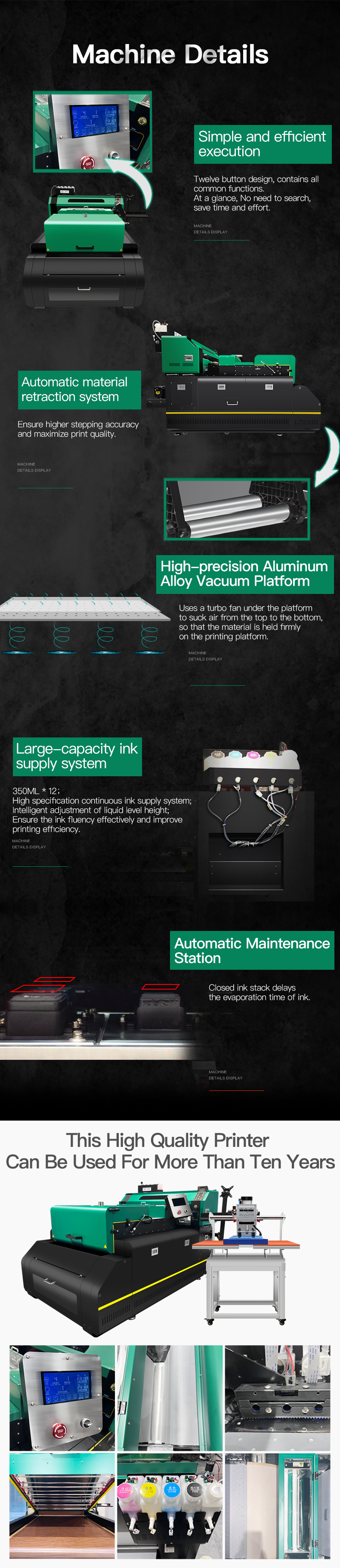 Different Co<i></i>nfigurations Available MT MTuTech i3200 (2 head) 4 head  inkjet dtf printer direct to pet film printer film