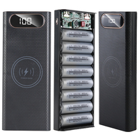 Pack de 8 batteries 21700, boîtier de batterie externe 22,5 W à charge rapide, charge sans fil 15 W, boîtier de batterie externe détachable sans soudure