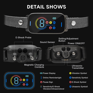 디지털 디스플레이가있는 새로운 업그레이드 된 컬러 스크린 수피 제어 방지 개 수피 칼라 없음 - Product Image 3
