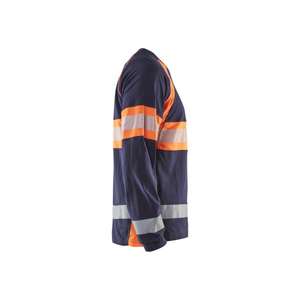 Blaklader-351010308853L เสื้อยืดแขนยาว Hi-Vis สีน้ำเงินเข้ม/สีส้ม-EAN 7330509714034ชุดทำงาน HI-VIS - Product Image 4