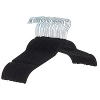 Fontaines Luxury Kid's Black Velvet Felt Non Slip Clothes Hangers 50 Pack -  Ultra Slim & Space