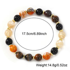 กำไลข้อมือหินบำบัด Go2boho ไร้ขีดจำกัดสำหรับผู้ชายผู้หญิงกำไลลูกปัดหินลาวาฮาวไลท์ธรรมชาติ - Product Image 6