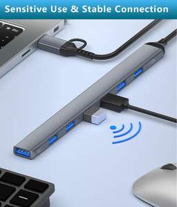Hub USB et USB-C 7 en 1 en aluminium avec <span class=keywords><strong>station</strong></span> d'accueil USB 3.0, adapté aux ordinateurs portables <span class=keywords><strong>MacBook</strong></span> <span class=keywords><strong>Pro</strong></span>, PS5 - Product Image 3