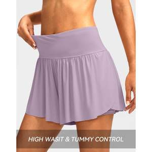 Soothfeel femmes taille haute UPF 50 + jupe de bain Shorts Flowy Fitness maillot de bain avec poches maillot de bain bas de bain pour femmes - Product Image 6