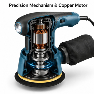 Lijadora Orbital Aleatoria Profesional de 300W, 125mm, 6 Velocidades Variables, Eléctrica con Cable y Bolsa Recolectora de Polvo para Trabajos en Madera - Product Image 4