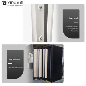 YIDU-soporte giratorio de Metal personalizado, muestra portátil para colgar artículos, estante de exhibición de azulejo de madera deslizante
