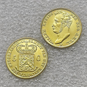 1826,1827,1843 Países Bajos 5 Gulden - Willem I Monedas conmemorativas de estilo antiguo, regalos, decoración del hogar - Product Image 2