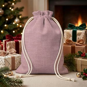 Sac à cordon en toile de coton biologique durable et écologique avec logo personnalisé imprimé, pochette à bijoux pour cadeaux promotionnels - Product Image 3