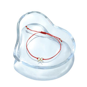 Pulsera de Diamantes con Lazo Rojo, Oro de 14K, Joyería Fina al por Mayor, Fabricante Personalizado OEM ODM, Fábrica de Joyería, Pulsera de Regalo para Mujer - Product Image 1