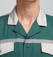 Veste de travail réfléchissante en gros avec logo personnalisé |   Uniforme de travail industriel à manches longues avec col contrasté pour travaux en extérieur