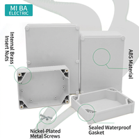 Boîtier de jonction étanche IP65 en plastique ABS de type B Mi Ba, boîtier de puissance transparent scellé de type oreille pour extérieur, boîtier de batterie