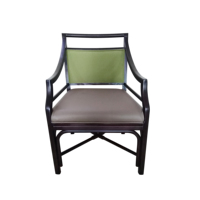Fauteuil de salle à manger rembourré en cuir PU, style français classique, pour restaurant, café, hôtel, meuble en bois, pour hall d'hôtel