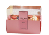 Boîte d'emballage transparente pour rouleau de gâteau de cuisson de dessert pour rouleau de serviette Macaron et pour rouleau suisse facile à couper en morceaux