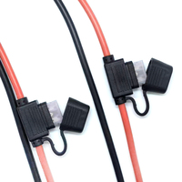 Kabel Daya Silikon 10AWG EC5 dengan Fuse Holder 50A, Kabel Jump Starter Mobil dengan Terminal Tipe-U, Panjang Dapat Disesuaikan