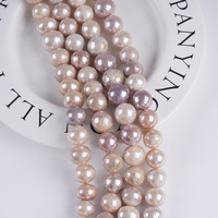 Chaîne de perles d'eau douce, perles naturelles, 14-17 mm, chaîne de perles Edison, blanc, rose, violet, mélange de couleurs pour la fabrication de bijoux