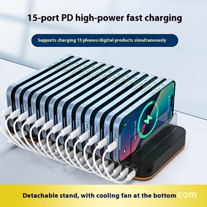 Cargador Múltiple para Portátiles de 360W y 15 Puertos con Cargador <span class=keywords><strong>USB</strong></span> C PD de 24W con Soportes, Estación de Carga <span class=keywords><strong>USB</strong></span> Multifunción con Bloques - Product Image 3