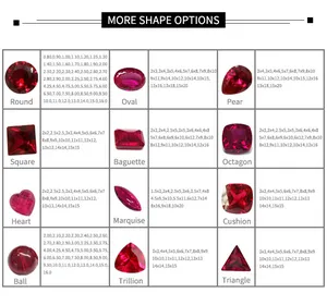 Redleaf Gems offre spéciale AAA rouge rubi anneau pierres précieuses rose lâche rond laboratoire créé pierre prix du rubis corindon synthétique