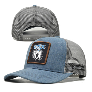 Gorra de malla Richardson personalizada de fábrica OEM 112 ala azul denim impresión personalizada proceso de sublimación gorra de conductor de camión para hombre - Product Image 1