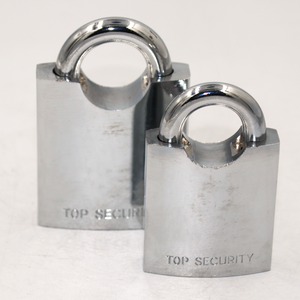 Candado de seguridad de hierro, llave de paleta cromada redonda de 70mm, envuelta de medio haz, impermeable, personalizado - Product Image 1