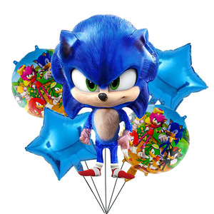 Popular Juego de 5 Globos de Aluminio con Forma de Sonic the Hedgehog de 18 Pulgadas, Decoración para Fiestas de Cumpleaños Infantiles, Globos de Helio con Diseño de Dibujos Animados - Product Image 2