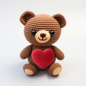 Orso positivo all'uncinetto divertente bambola orso all'uncinetto con carta morbida lana fatta a mano rallegrare i regali di incoraggiamento per gli amici - Product Image 6