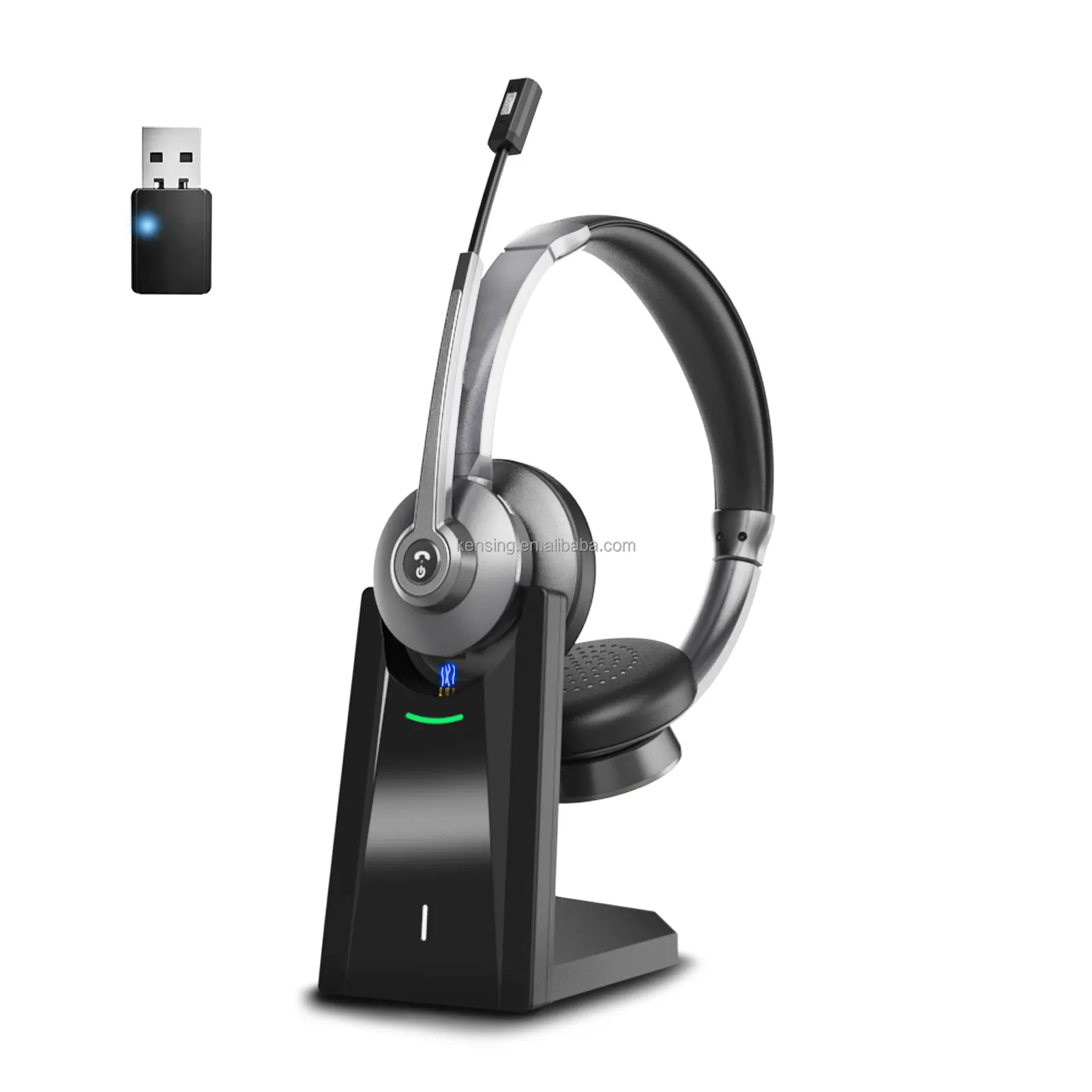 Bestes kabelloses Kommunikations-Headset kabellose Bluetooth Geräuschunterdrückung Call Center Telefon Büro-Headset mit Ladestation