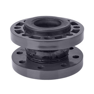 Raccord flexible en PVC-U Rongsheng 25-50 mm à double bride, connecteur amortisseur en caoutchouc haute résistance à la compression, noir - Product Image 1