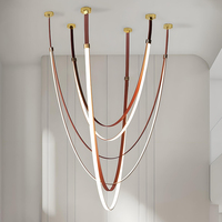 Pendentif ceinture d'art moderne Designer minimaliste italien Grande Villa linéaire pendentif LED barre comptoir ligne lumière