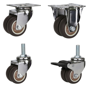 Leichtes Doppelrollenrad für Bürostuhl 1,5 Zoll 2 Zoll TPR Oberplatte Starres Schwenkrollenrad - Product Image 1