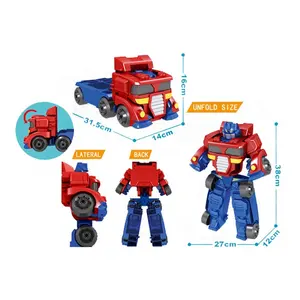 Brinquedo feito à mão para caminhão, modelo colecionável, flash manual, deformação rápida, carro, robô brinquedo para crianças