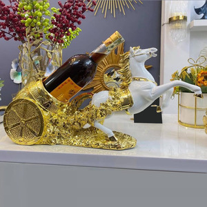 Maison d'hôtel ornement famille intérieur or sculpture statue <span class=keywords><strong>cheval</strong></span> <span class=keywords><strong>rouge</strong></span> casier à <span class=keywords><strong>vin</strong></span> décor à la maison luxe - Product Image 3
