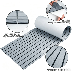 Tapis de pont marin antidérapant auto-adhésif idéal pour bateau à moteur, camping-car, yacht, kayak, piscine, pont de bateau, facile à nettoyer. - Product Image 5