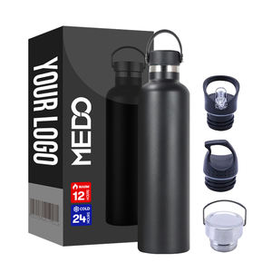 Venta al por mayor de vasos de acero inoxidable de grado alimenticio aislados al vacío de doble pared con logotipo personalizado botella de agua con paquete de tapa - Product Image 1