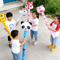 Jouets gonflables en PVC, animaux de dessin animé sur longues tiges, pour enfants, pour stands de rue, bâtons gonflables promotionnels, ballons gonflables animaux