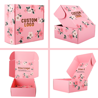 Benutzer definierte Mailer gedruckt rosa rot Bekleidungs boxen Wellpappe Mailer Box Schuhe Kleidung Box Verpackung mit Logo
