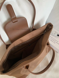 Sac à bandoulière simple en cuir PU pour femme, grand sac fourre-tout pour étudiante, sacs messager pour dames - Tanjing - Product Image 6