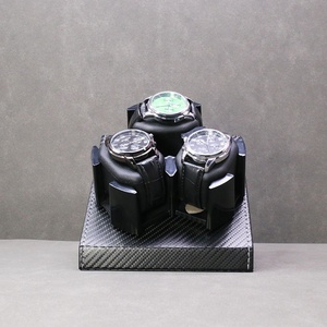 Avvolgitore Automatico per <span class=keywords><strong>Orologi</strong></span> a 3 Scomparti, Nero, Sostenibile ed Ecologico, a Forma Inclinata, per Esporre <span class=keywords><strong>Orologi</strong></span> Meccanici - Product Image 5