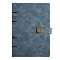 Carnet à spirale souple A5 avec couverture en cuir PU imprimé, 6 anneaux, papier offset, feuilles mobiles, pour affaires et usage scolaire