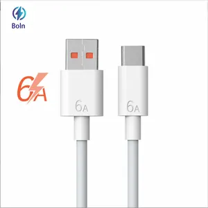 Sıcak satış ucuz prim Usb kablosu 6A için hızlı şarj USB C kablosu Huawei Samsung telefon şarj kablosu