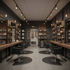 Modern Vintage Black Grey Wooden Commercial Salon <b>Mirror</b> Hair Wash Sink Mall Outdoor Workshop <b>Gym</b> Hotel Dining Barber Warehouse - Product Image 3