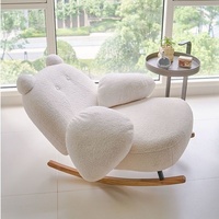 Fauteuil à bascule en polaire Teddy Bear, mignon et doux, pour chambre à coucher, balcon, crèche, salon, meubles de loisirs pour la maison